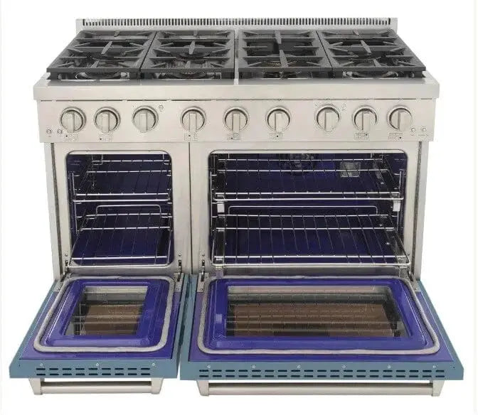 Kucht 48" Freestanding Professional Gas Range Liquid Propane KFX4800X/LP-LB by Farmhouse Kitchen and Bath