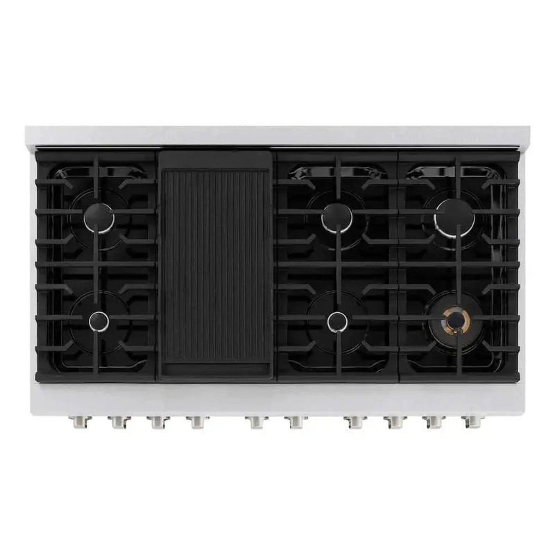 ZLINE 48"Gas Range, Convection Gas Oven , DuraSnow® White Matte, SGRS-WM-48 by Farmhouse Kitchen and Bath