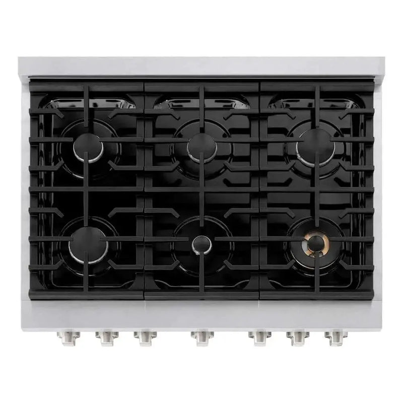 ZLINE 36"Gas Range, Convection Gas Oven , DuraSnow® White Matte, SGRS-WM-36 by Farmhouse Kitchen and Bath
