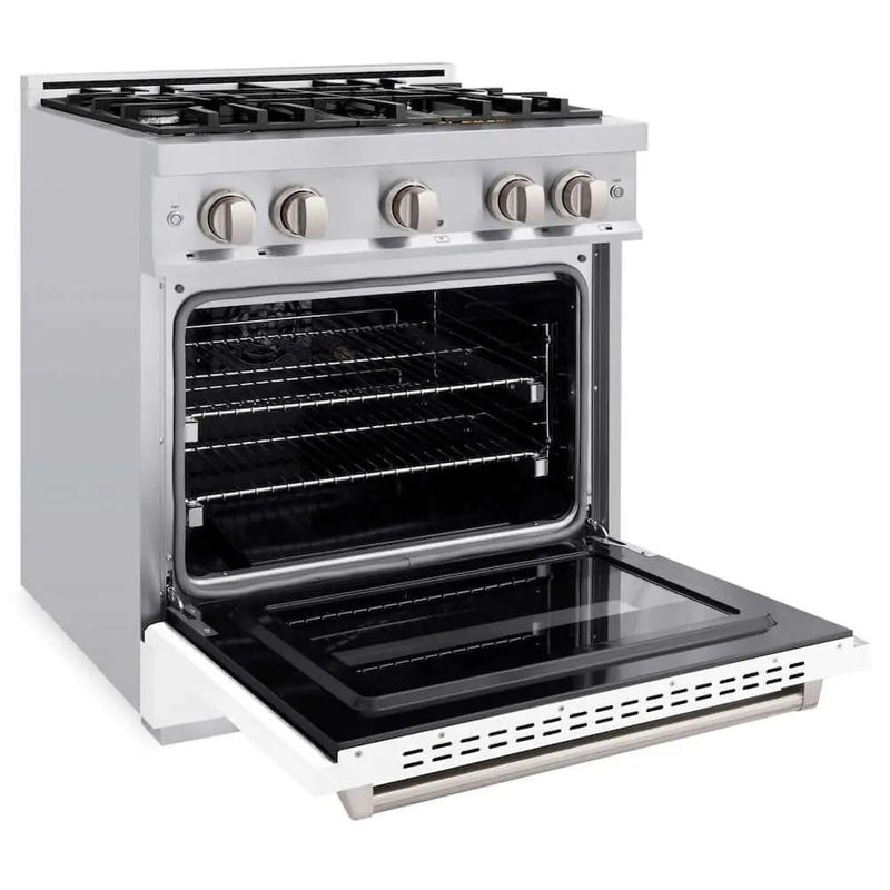 ZLINE 36"Classic Gas Range, Convection Gas Oven, Stainless Steel, White Matte Door CGR-WM-36 by Farmhouse Kitchen and Bath