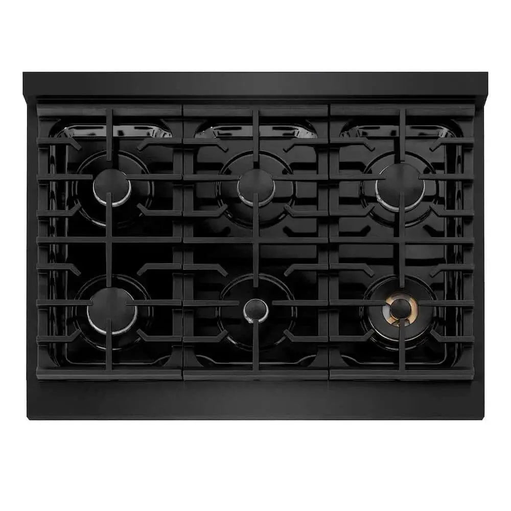 ZLINE 36" Paramount Gas Rangetop Black Stainless Steel SRTB-36 by Farmhouse Kitchen and Bath
