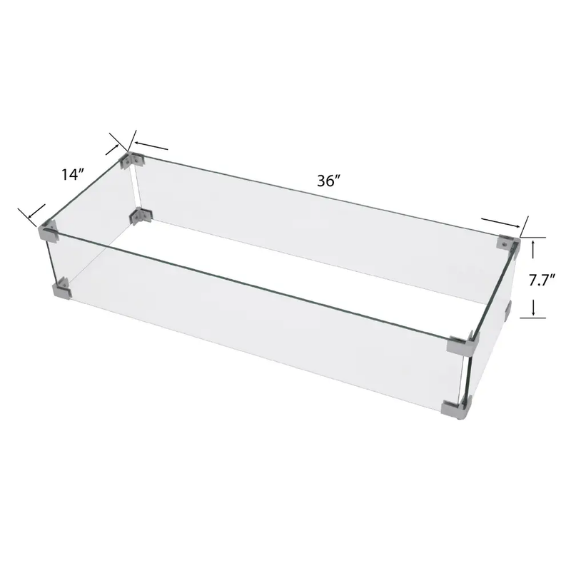 Westwood Fire Pit Tempered Clear Glass Wind Screen by EnvelorHome