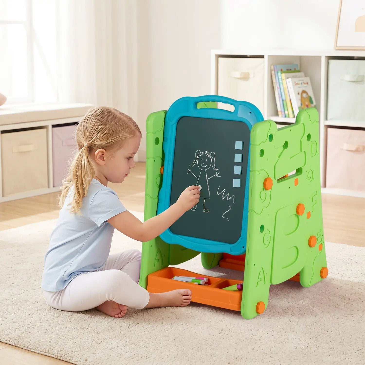 Kids Art Easel 4-in-1 Double Sided Magnetic Board by DirectDeals