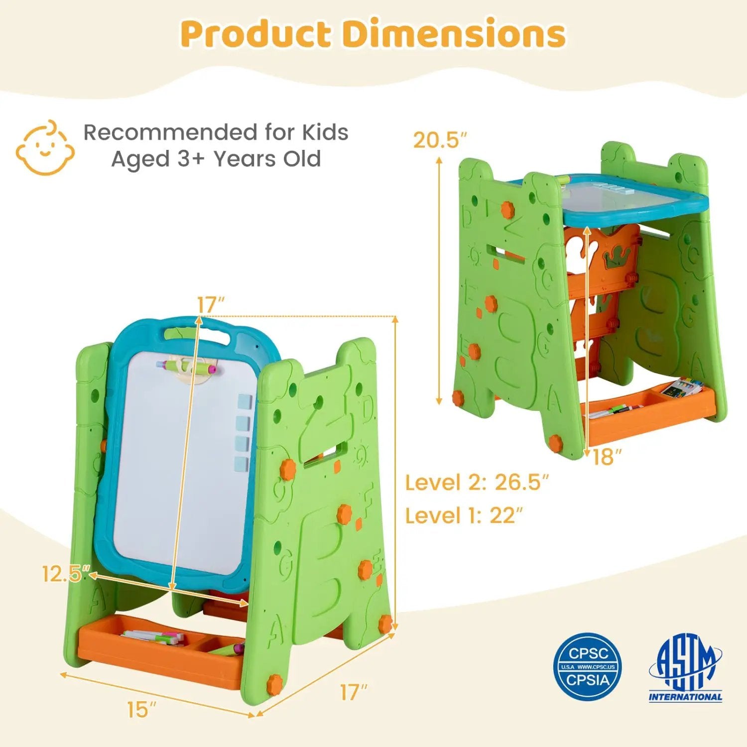 Kids Art Easel 4-in-1 Double Sided Magnetic Board by DirectDeals