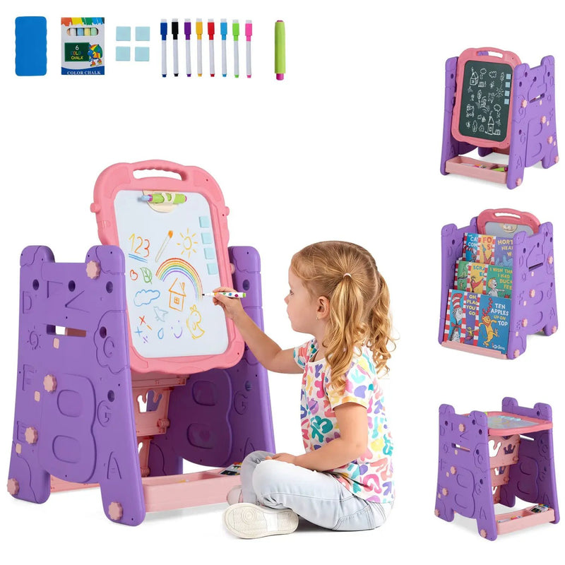 Kids Art Easel 4-in-1 Double Sided Magnetic Board by DirectDeals