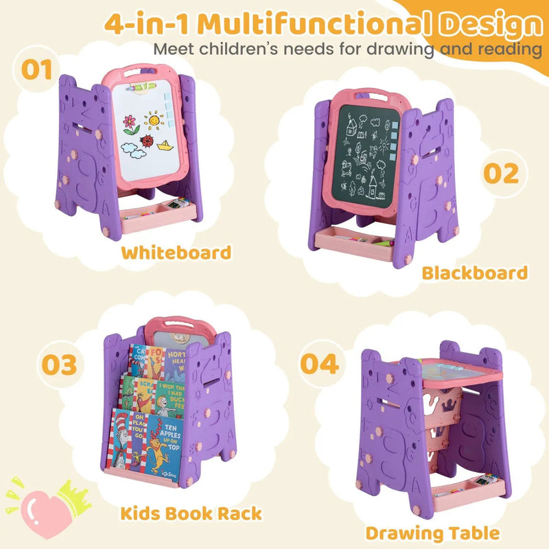 Kids Art Easel 4-in-1 Double Sided Magnetic Board by DirectDeals