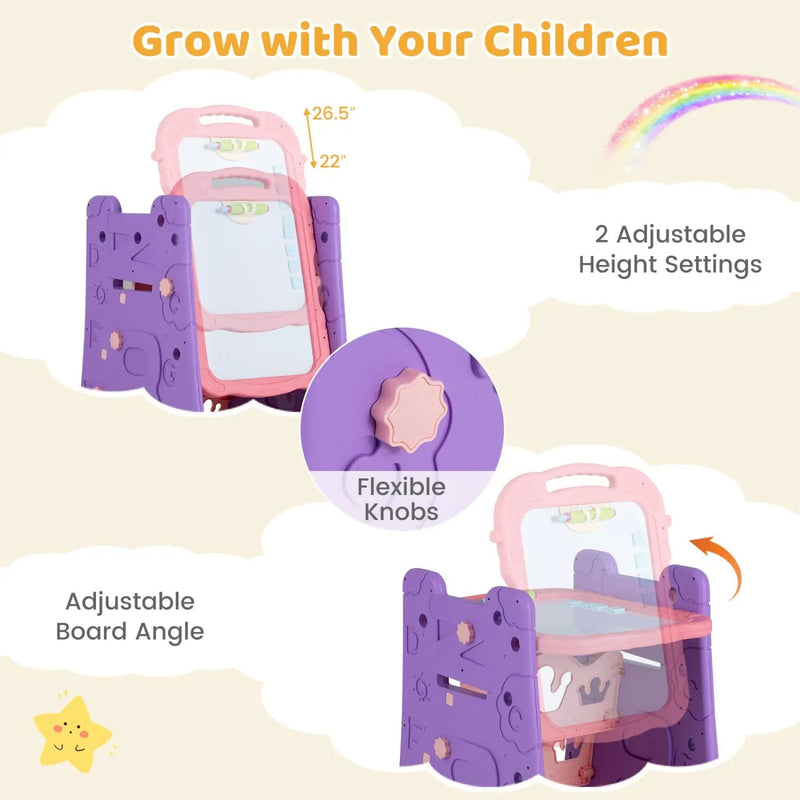Kids Art Easel 4-in-1 Double Sided Magnetic Board by DirectDeals