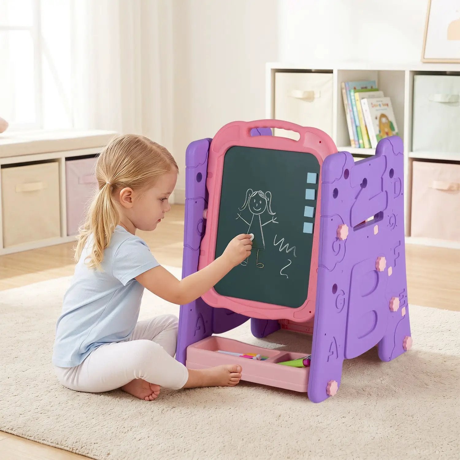 Kids Art Easel 4-in-1 Double Sided Magnetic Board by DirectDeals