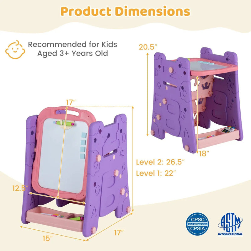 Kids Art Easel 4-in-1 Double Sided Magnetic Board by DirectDeals