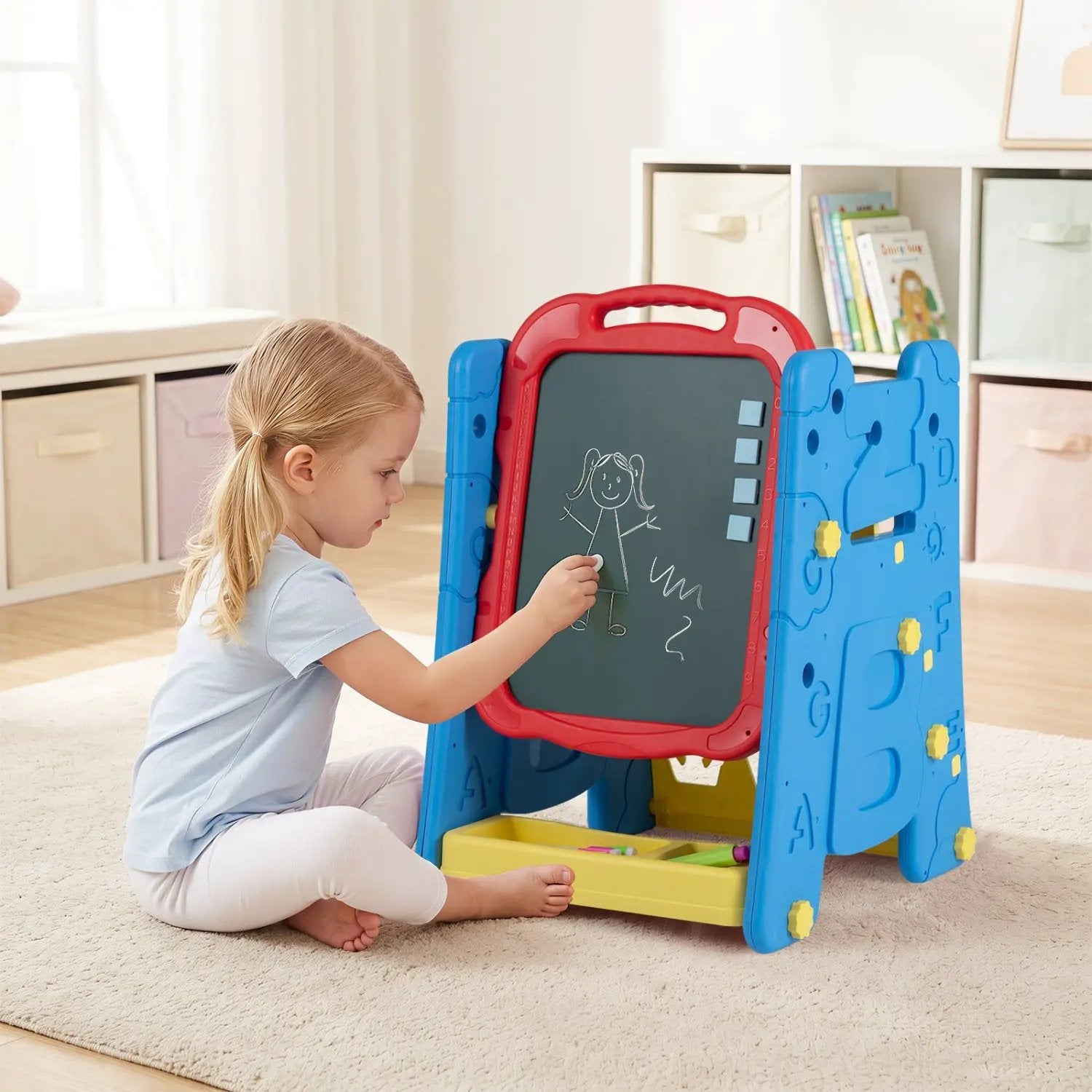 Kids Art Easel 4-in-1 Double Sided Magnetic Board by DirectDeals