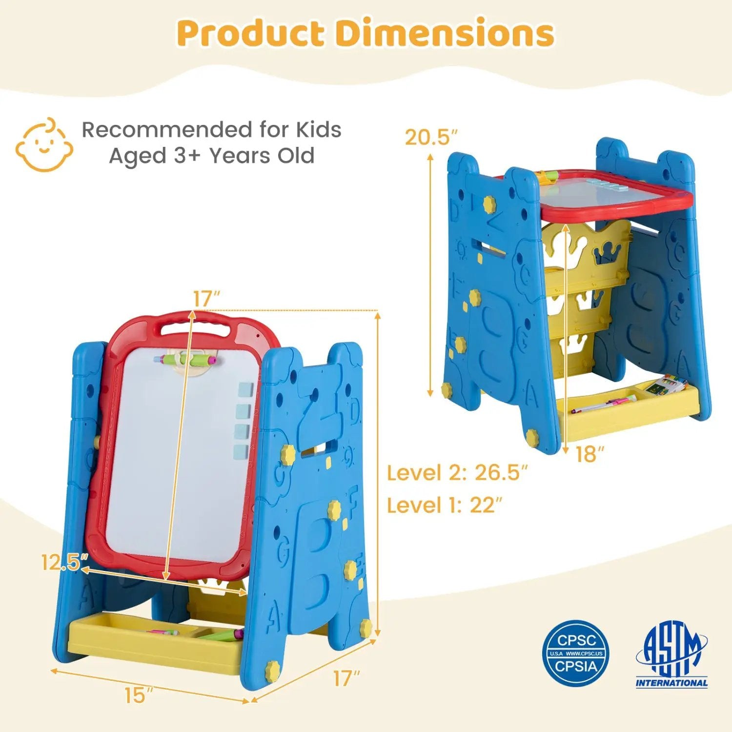 Kids Art Easel 4-in-1 Double Sided Magnetic Board by DirectDeals