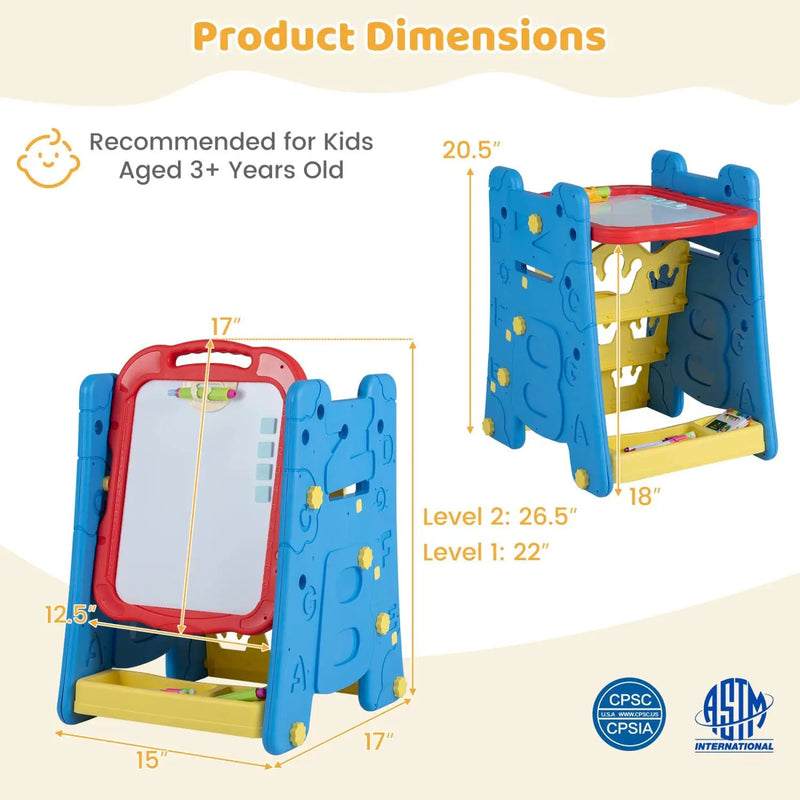 Kids Art Easel 4-in-1 Double Sided Magnetic Board by DirectDeals