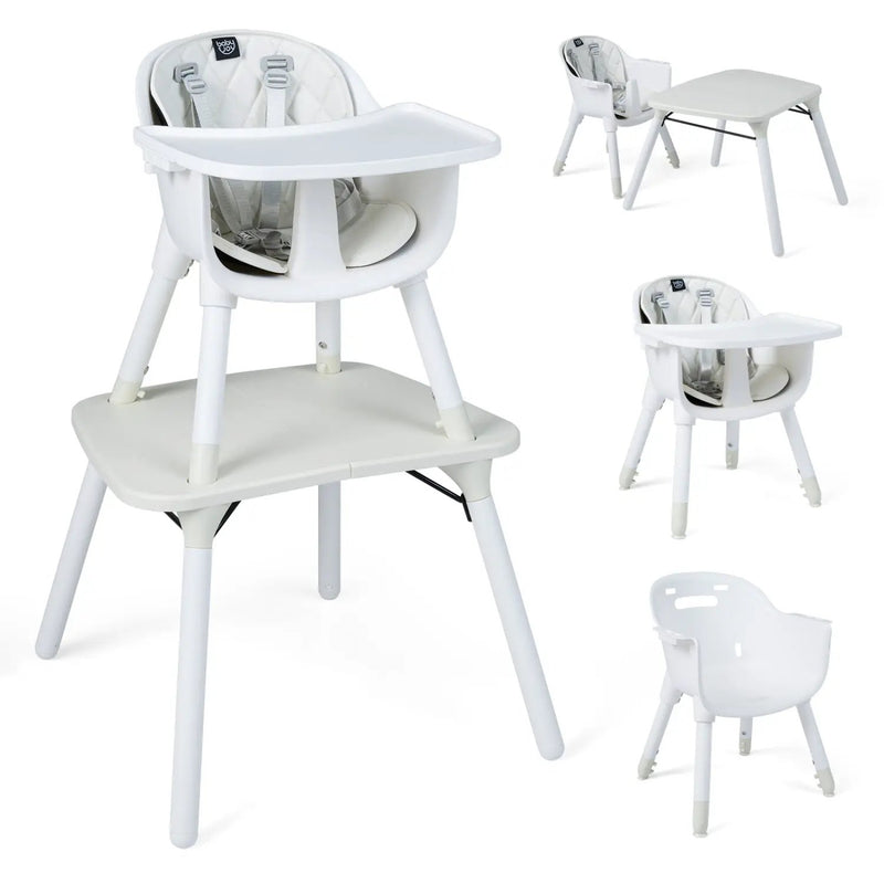 4-in-1 Baby Convertible Toddler Table Chair Set with PU Cushion by DirectDeals