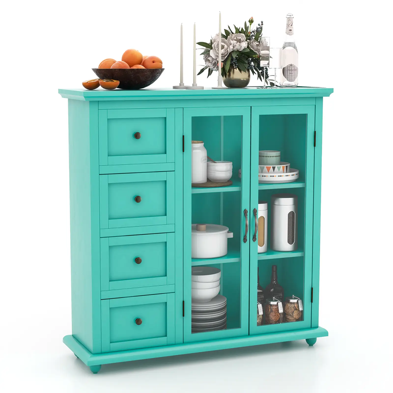 3-in-1 Bath & Storage Combo: Tall Cabinet Shower Bench & Buffet Sideboard by DirectDeals