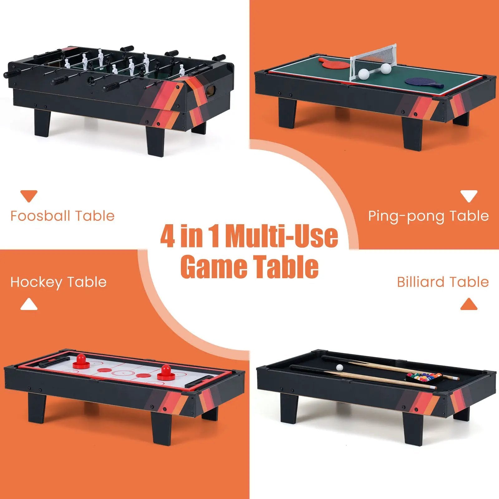 4 in 1 Combo Game Table Set with Billiards by DirectDeals