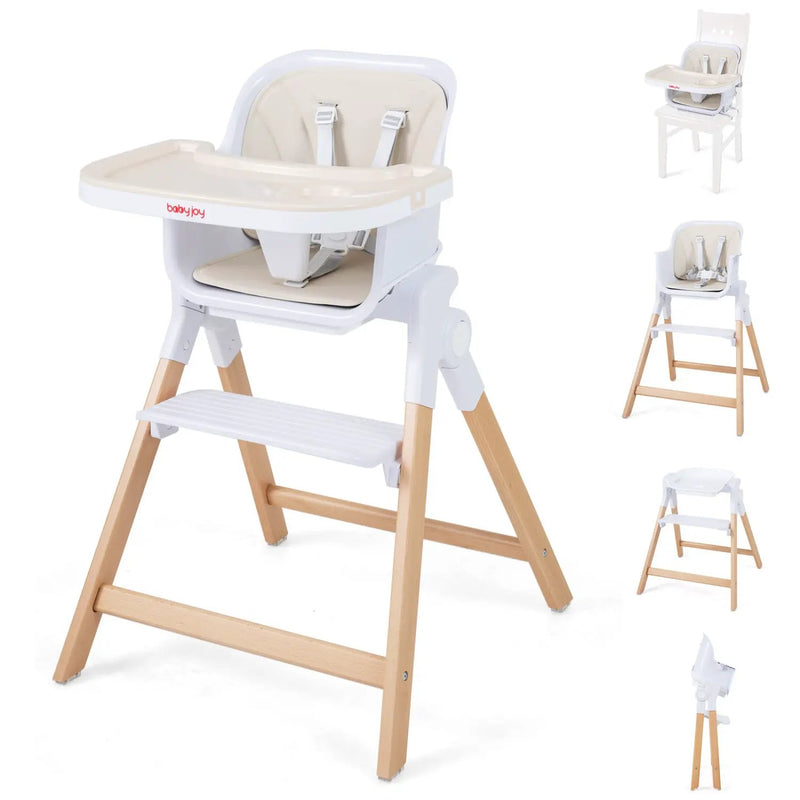 4-in-1 Convertible Baby High Chair with Adjustable Tray by DirectDeals