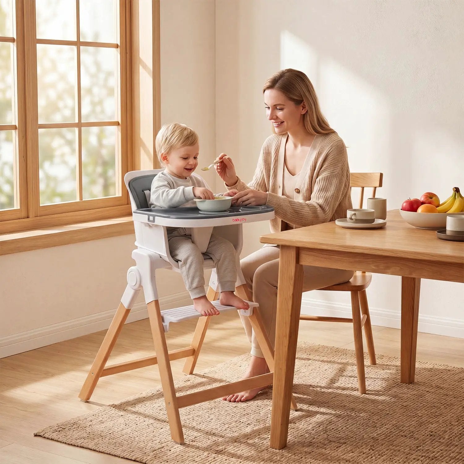 4-in-1 Convertible Baby High Chair with Adjustable Tray by DirectDeals