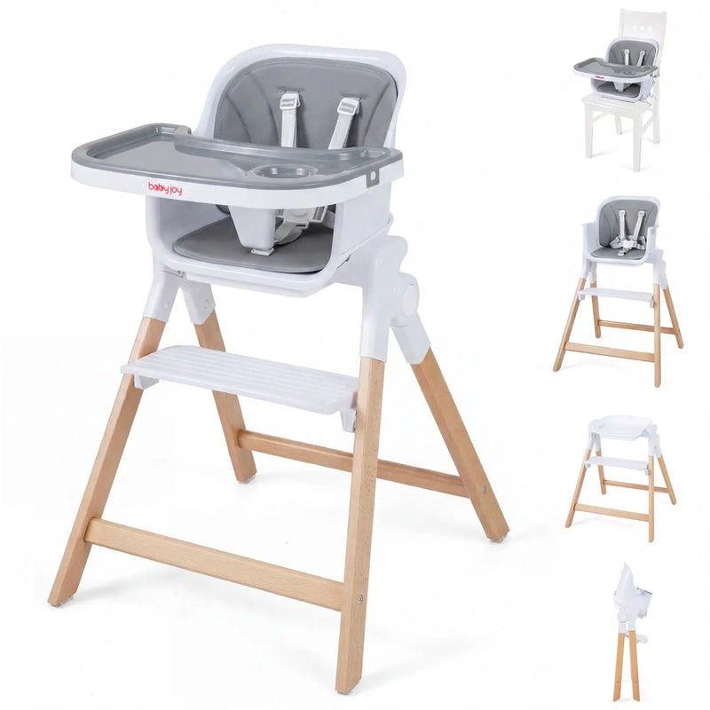4-in-1 Convertible Baby High Chair with Adjustable Tray by DirectDeals