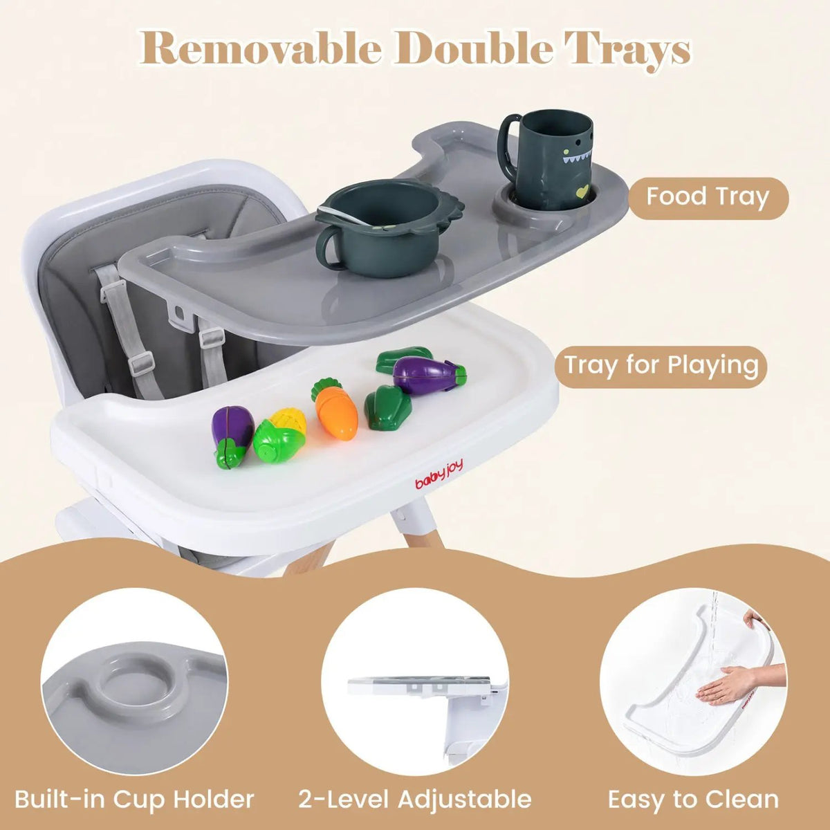4-in-1 Convertible Baby High Chair with Adjustable Tray, photo 14 of 16