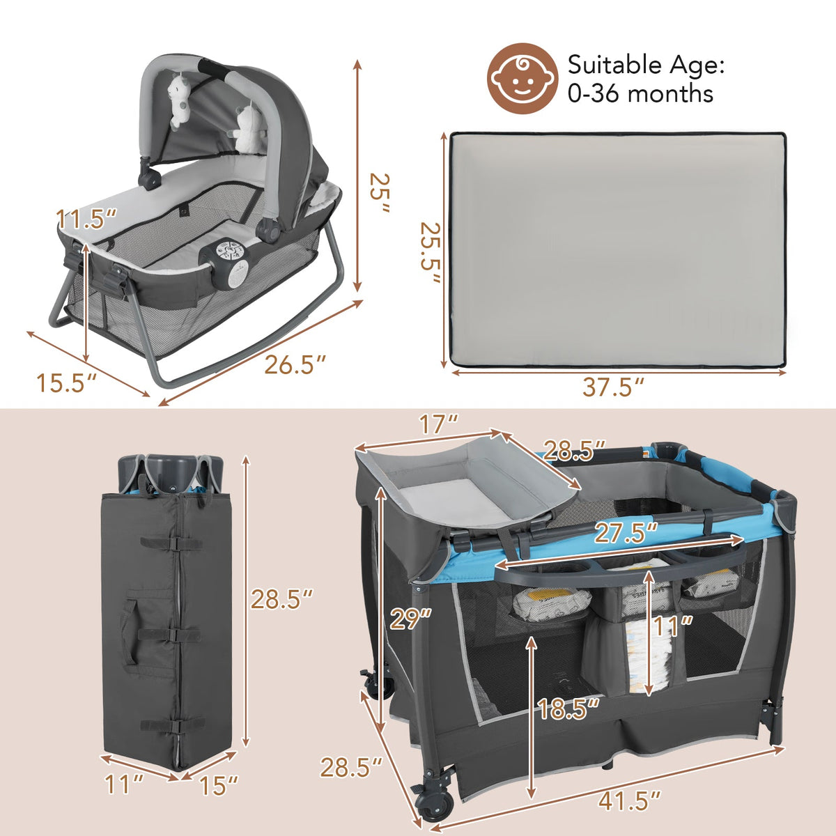 4-in-1 Convertible Portable Baby Play, photo 5 of 10