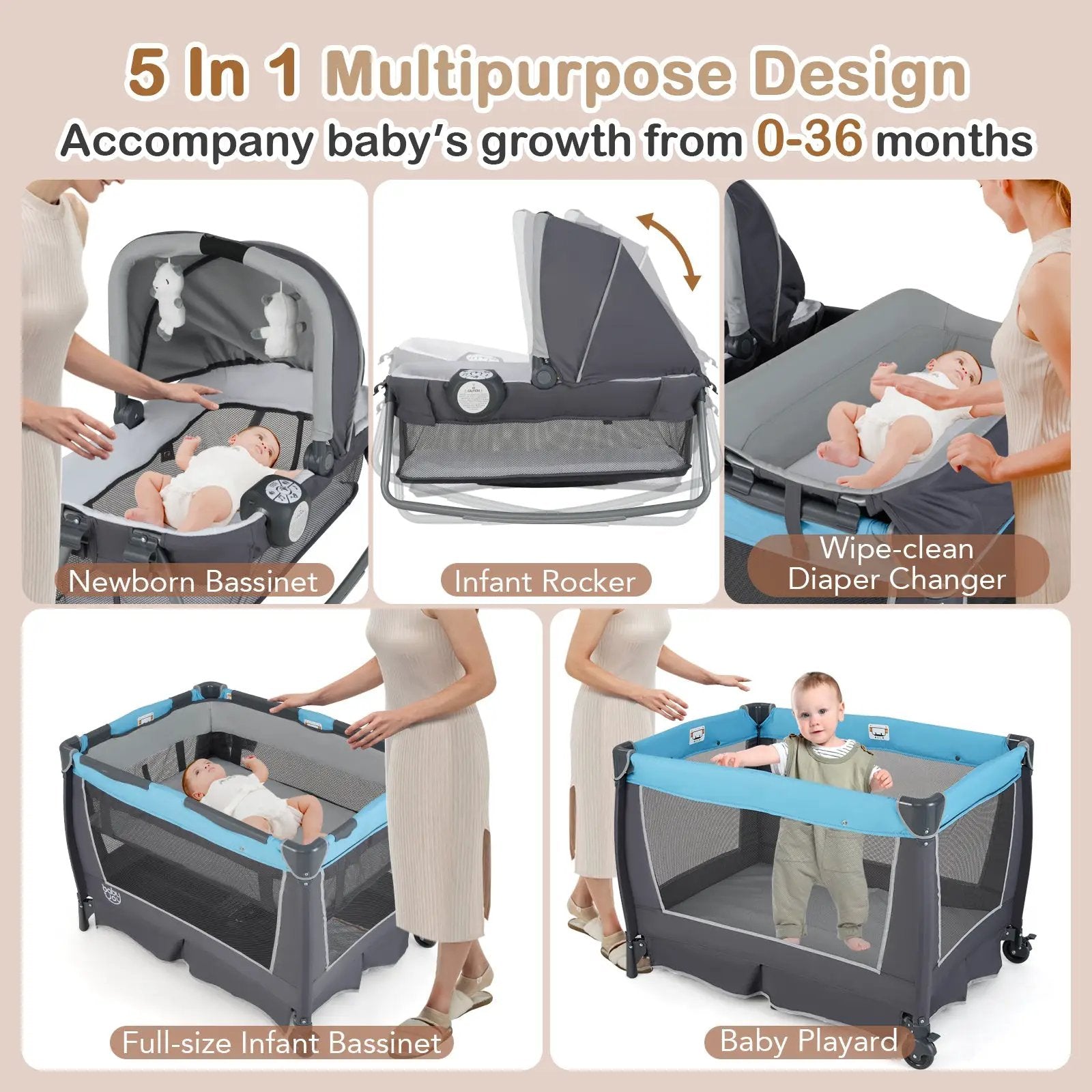 4-in-1 Convertible Portable Baby Play by DirectDeals