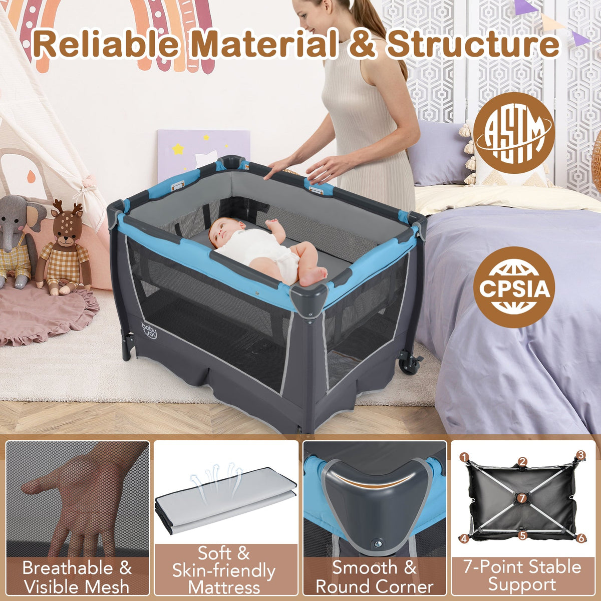 4-in-1 Convertible Portable Baby Play, photo 8 of 10