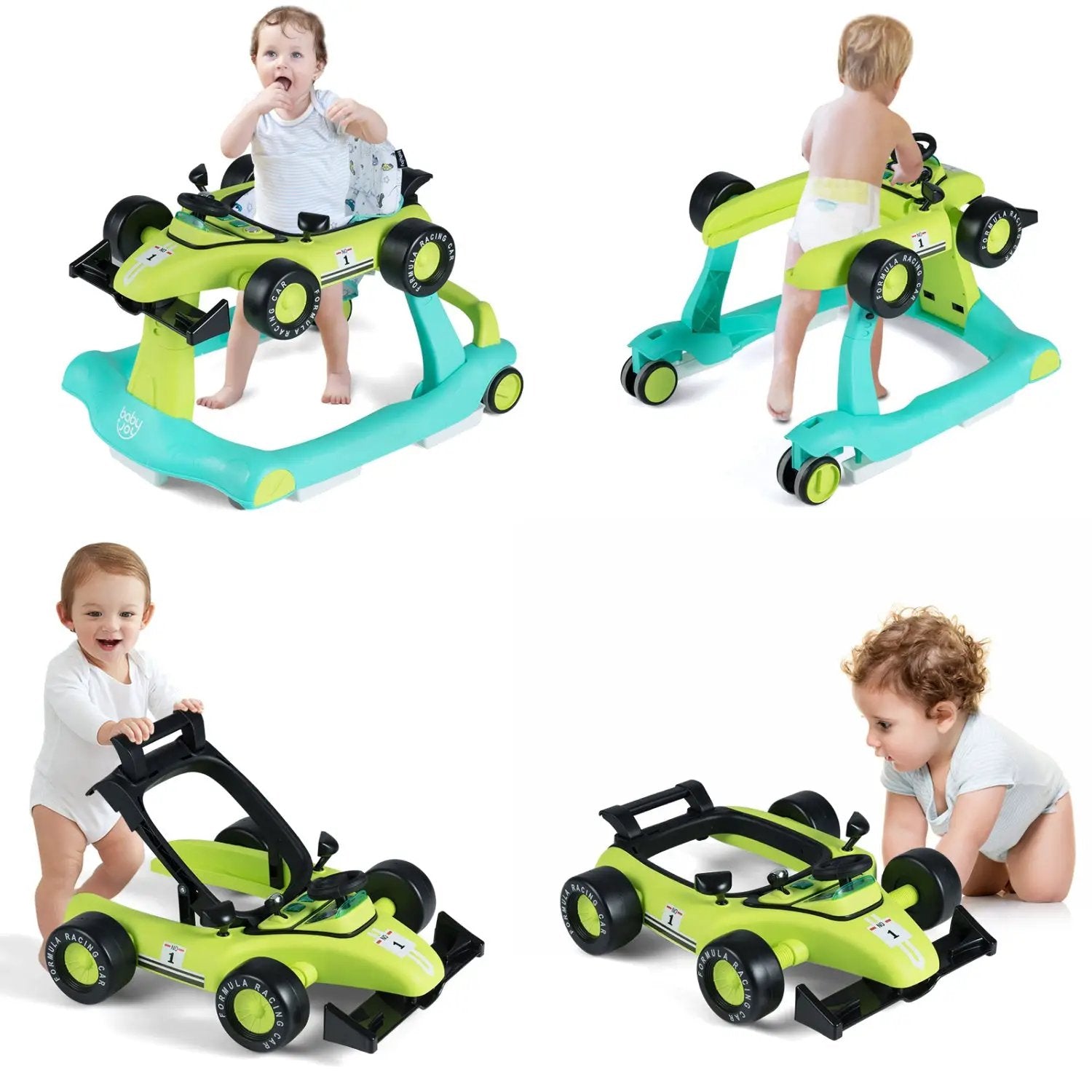 4-in-1 Foldable Activity Push Walker with Adjustable Height by DirectDeals