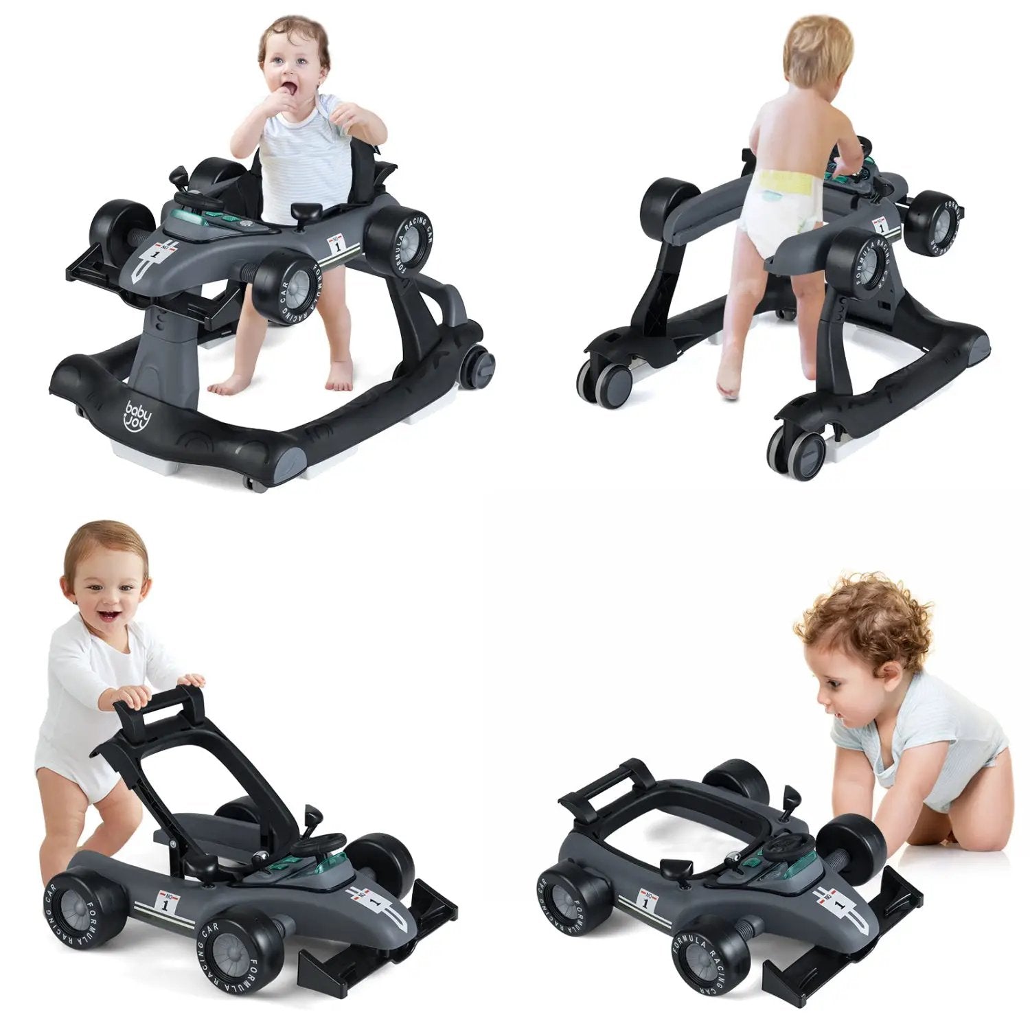 4-in-1 Foldable Activity Push Walker with Adjustable Height by DirectDeals