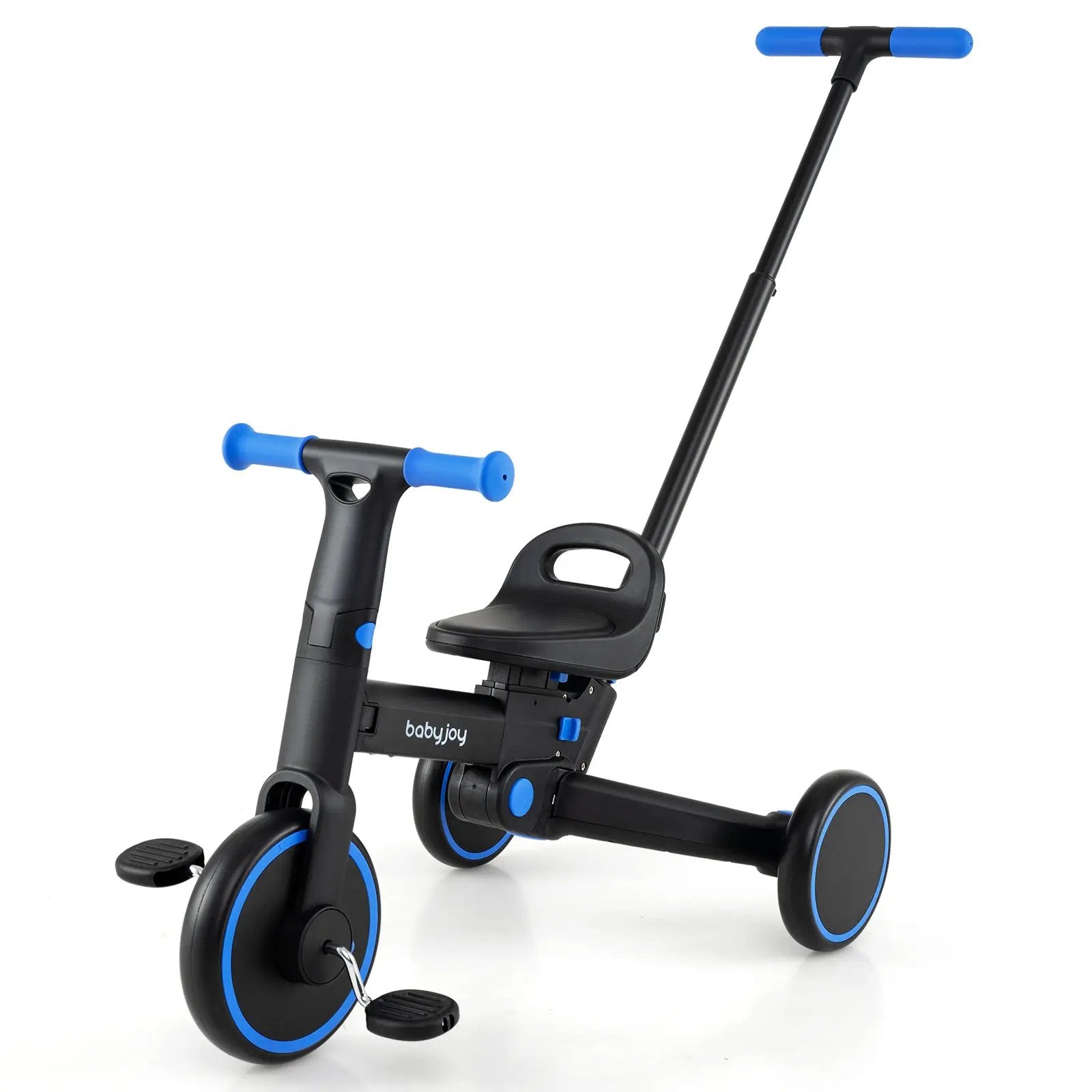 4-in-1 Foldable Toddler Tricycle with Push Handle with Adjustable Seat by DirectDeals