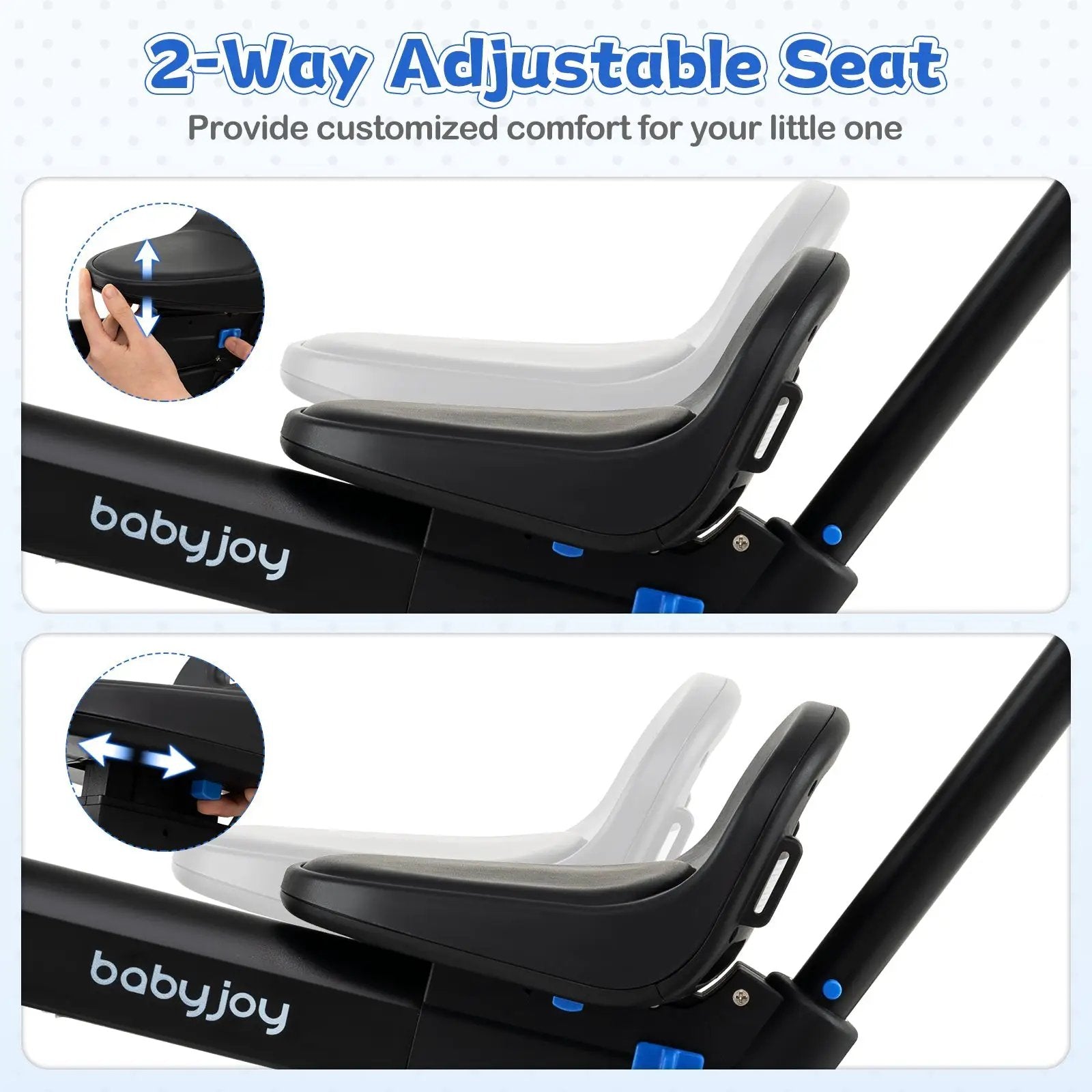4-in-1 Foldable Toddler Tricycle with Push Handle with Adjustable Seat by DirectDeals