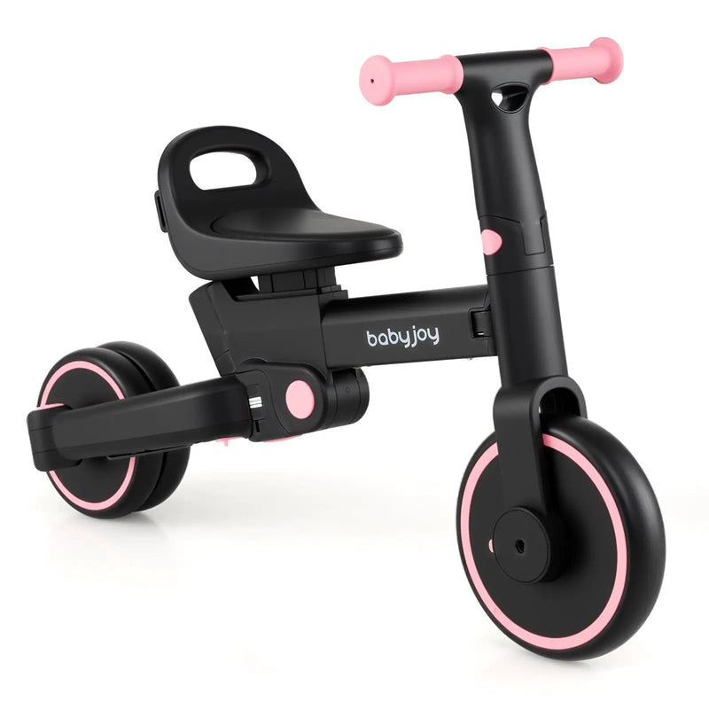 4-in-1 Foldable Toddler Tricycle with Push Handle with Adjustable Seat by DirectDeals