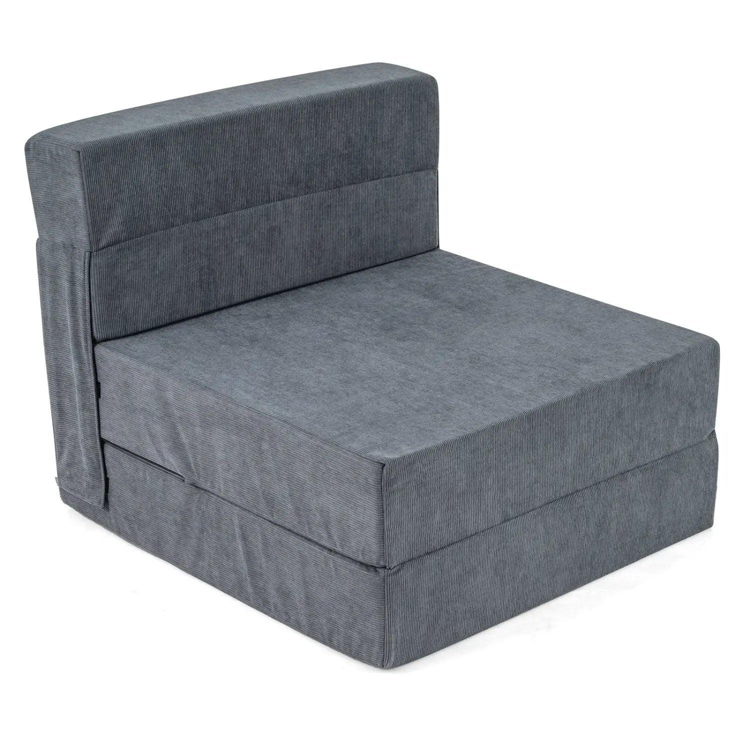 4-in-1 Folding Sofa Bed with Corduroy Cover and Smooth Zipper for Living Room by DirectDeals
