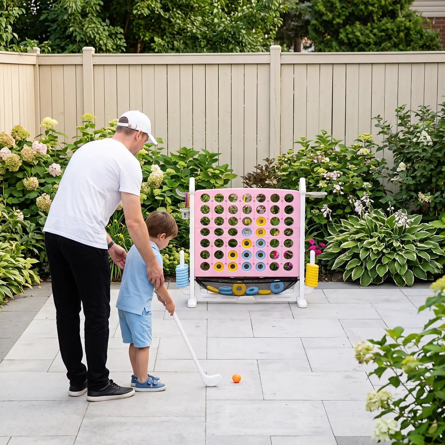 4-in-1 Adjustable Height Connect Game with Carry Bag by DirectDeals