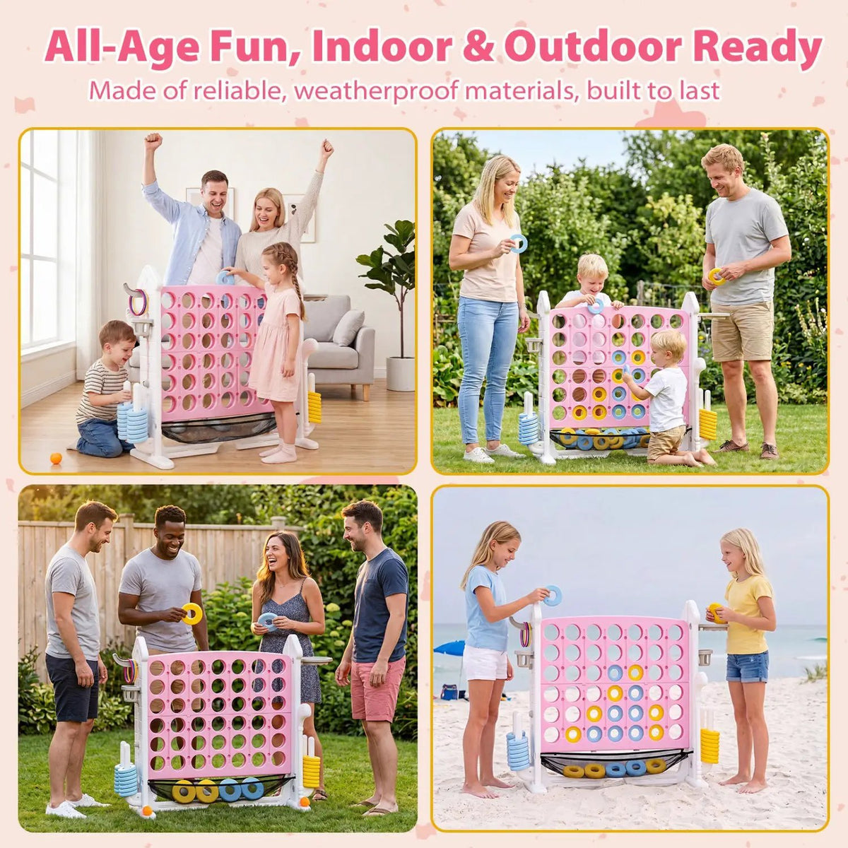 4-in-1 Adjustable Height Connect Game with Carry Bag, photo 22 of 24