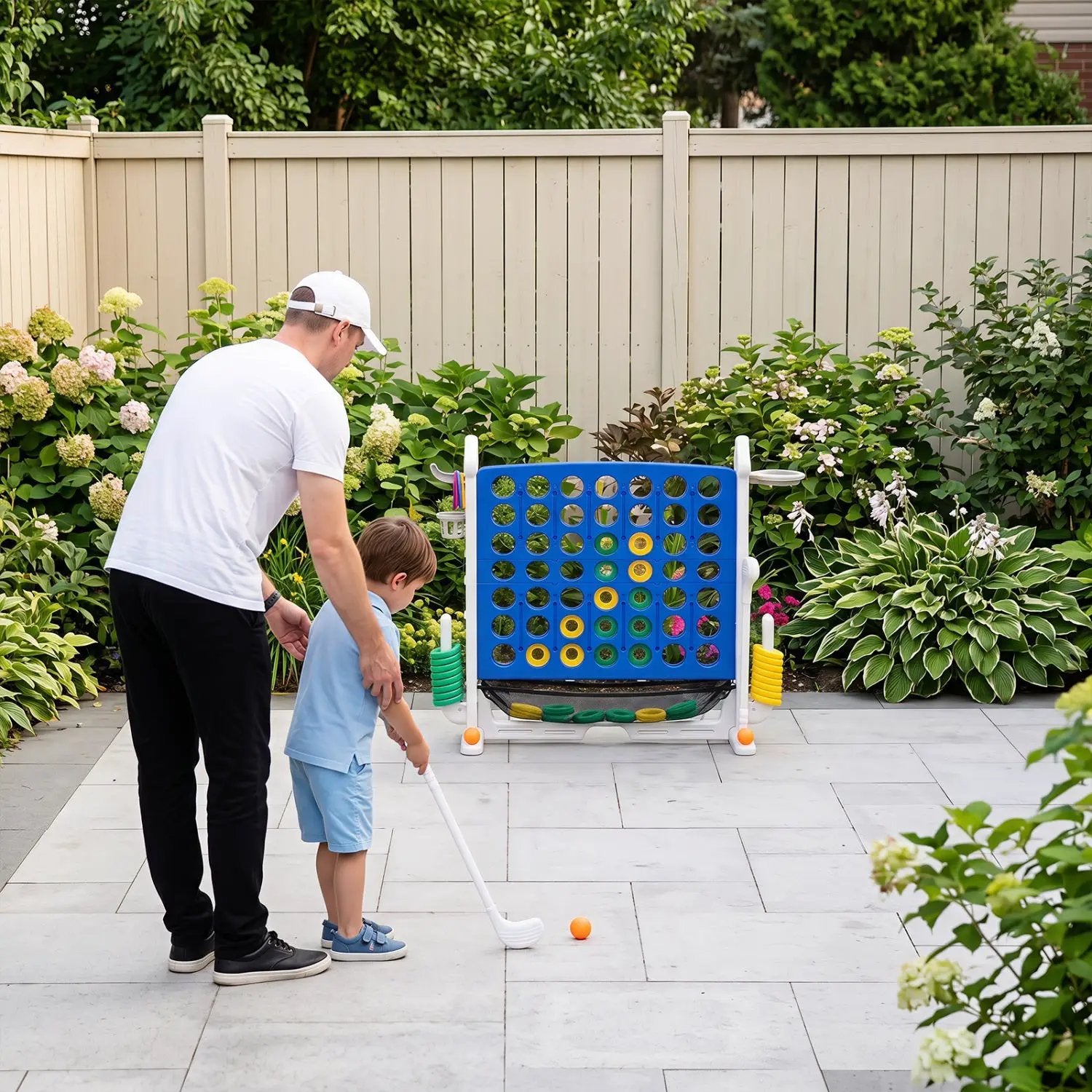4-in-1 Adjustable Height Connect Game with Carry Bag by DirectDeals