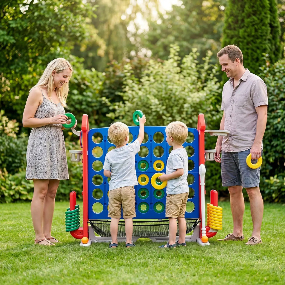 4-in-1 Adjustable Height Connect Game with Carry Bag, photo 10 of 24