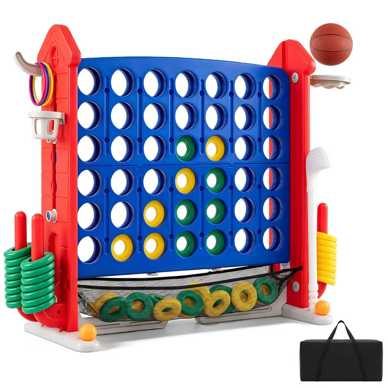 4-in-1 Adjustable Height Connect Game with Carry Bag by DirectDeals