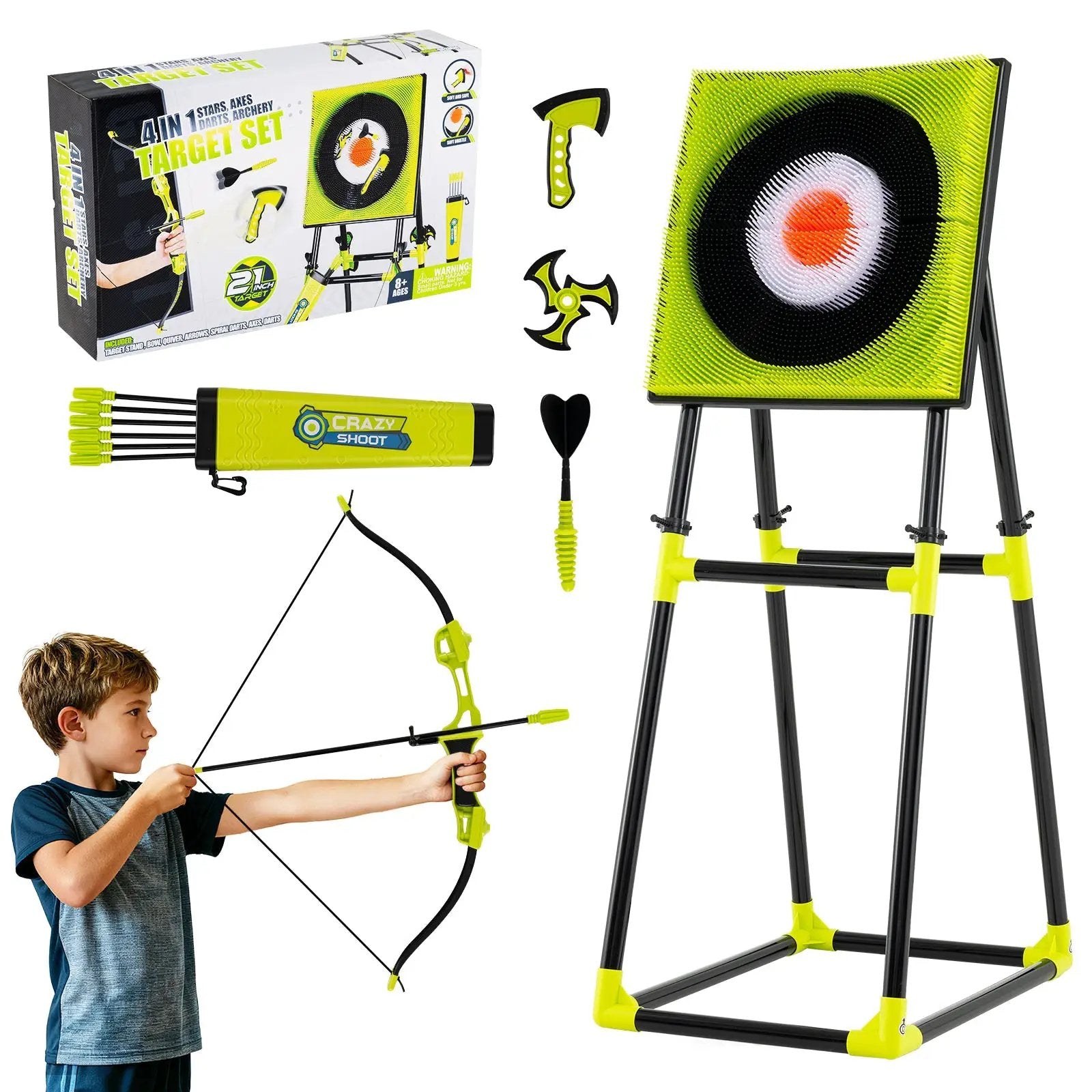 4 in 1 Throwing Target Set Kids Throwing Game with Bristle Target by DirectDeals