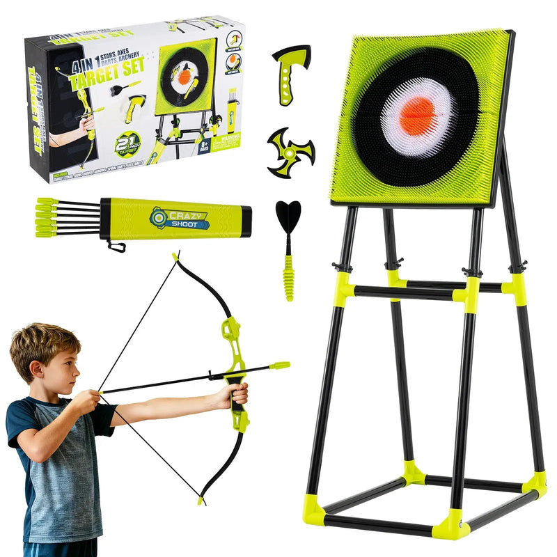 4 in 1 Throwing Target Set Kids Throwing Game with Bristle Target by DirectDeals