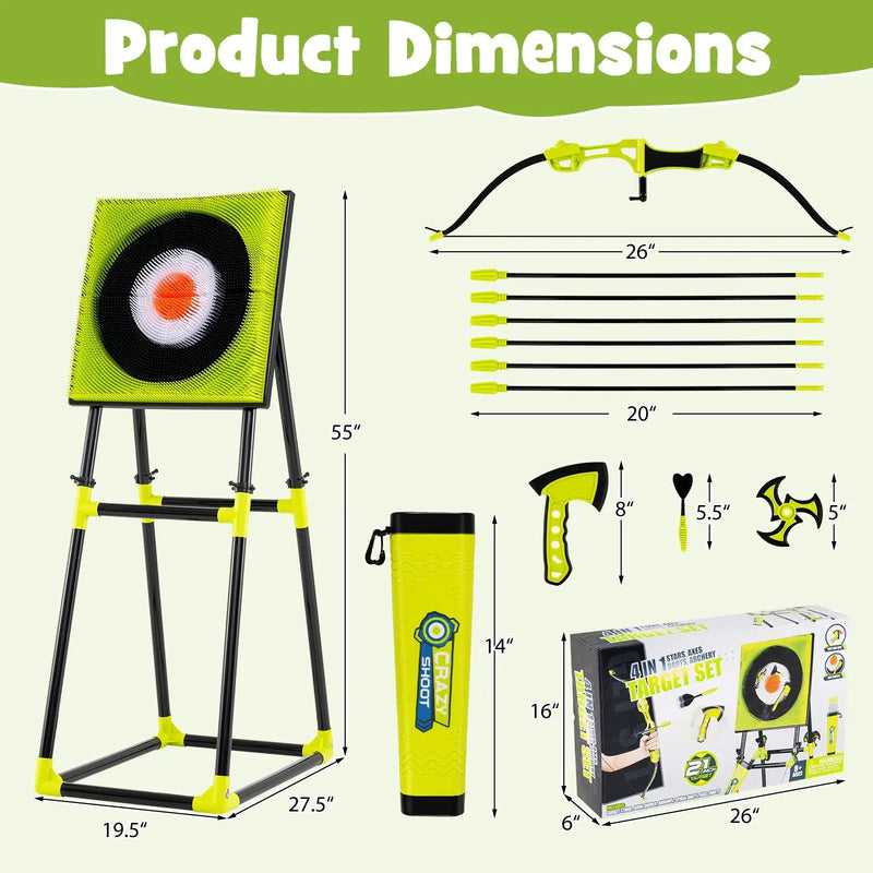 4 in 1 Throwing Target Set Kids Throwing Game with Bristle Target by DirectDeals