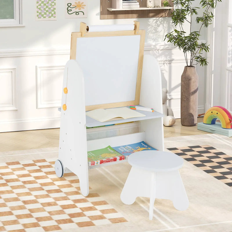 4-in-1 Toddler Activity Table Set with Magnetic Whiteboard and Chalk Board by DirectDeals
