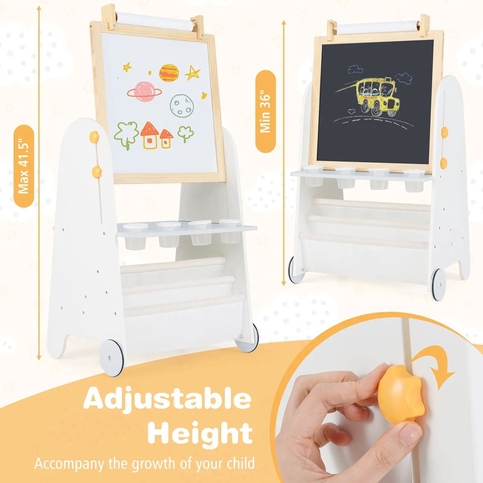 4-in-1 Toddler Activity Table Set with Magnetic Whiteboard and Chalk Board by DirectDeals