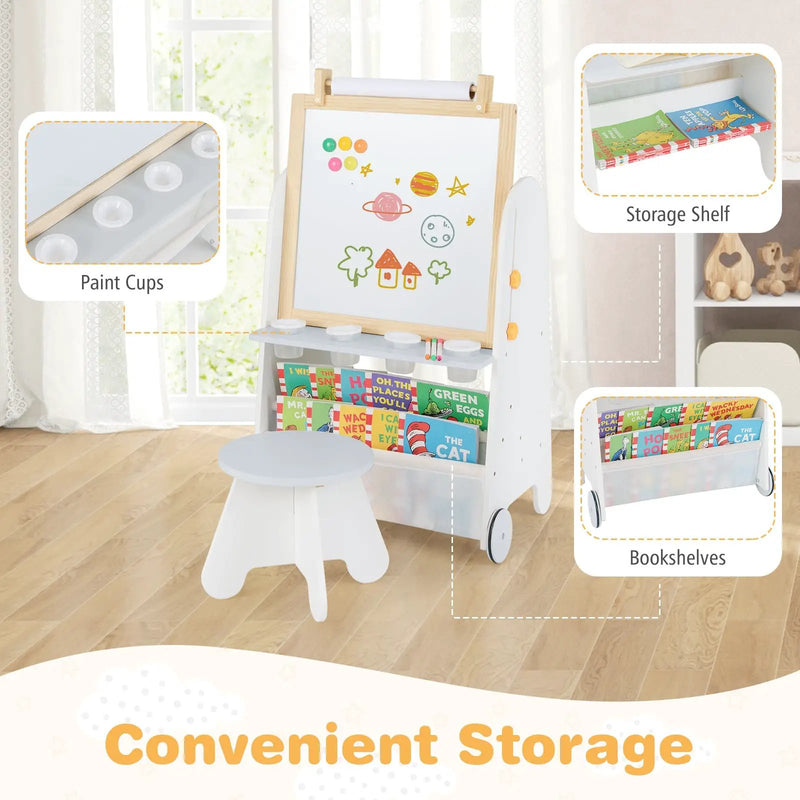 4-in-1 Toddler Activity Table Set with Magnetic Whiteboard and Chalk Board by DirectDeals