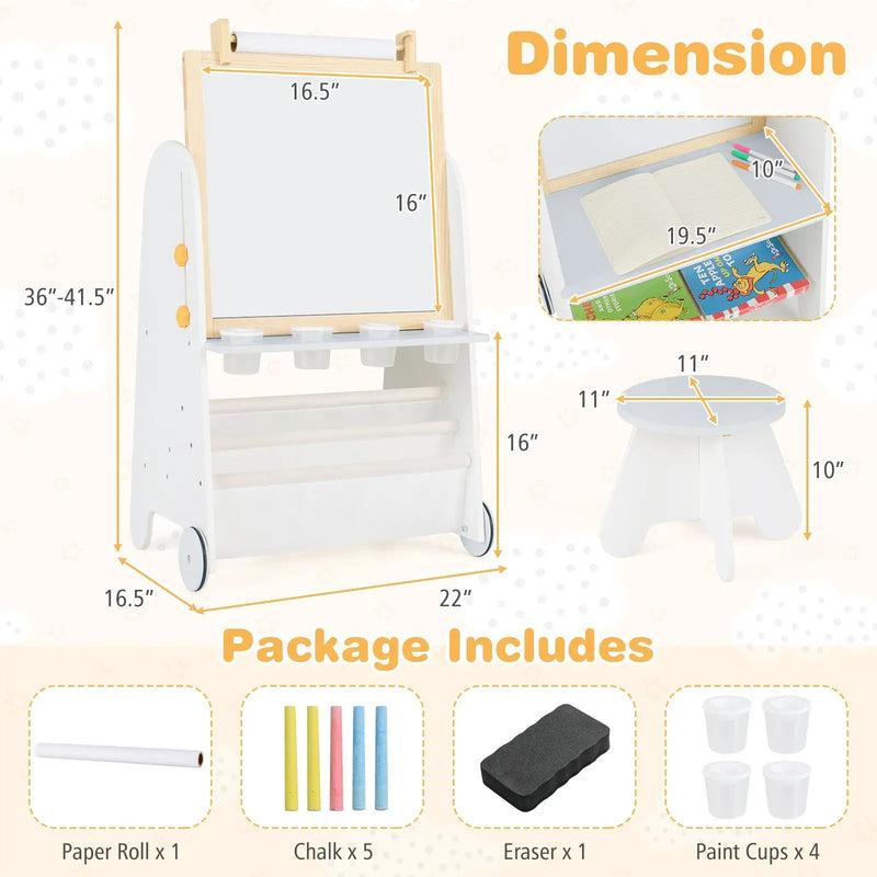 4-in-1 Toddler Activity Table Set with Magnetic Whiteboard and Chalk Board by DirectDeals