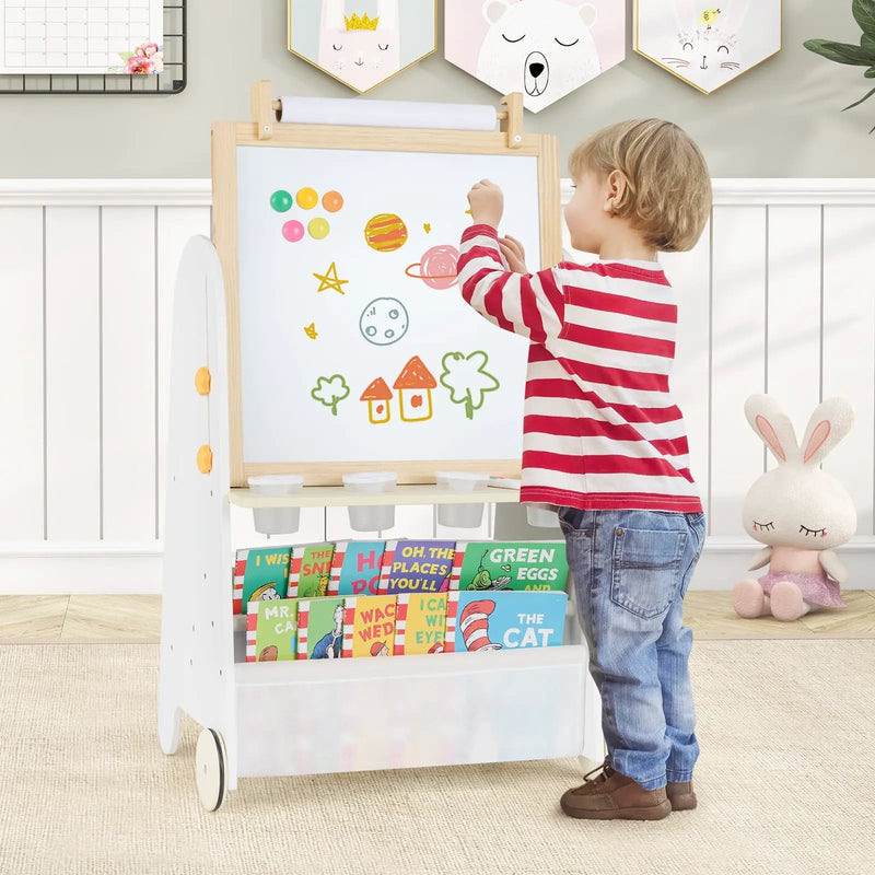 4-in-1 Toddler Activity Table Set with Magnetic Whiteboard and Chalk Board by DirectDeals