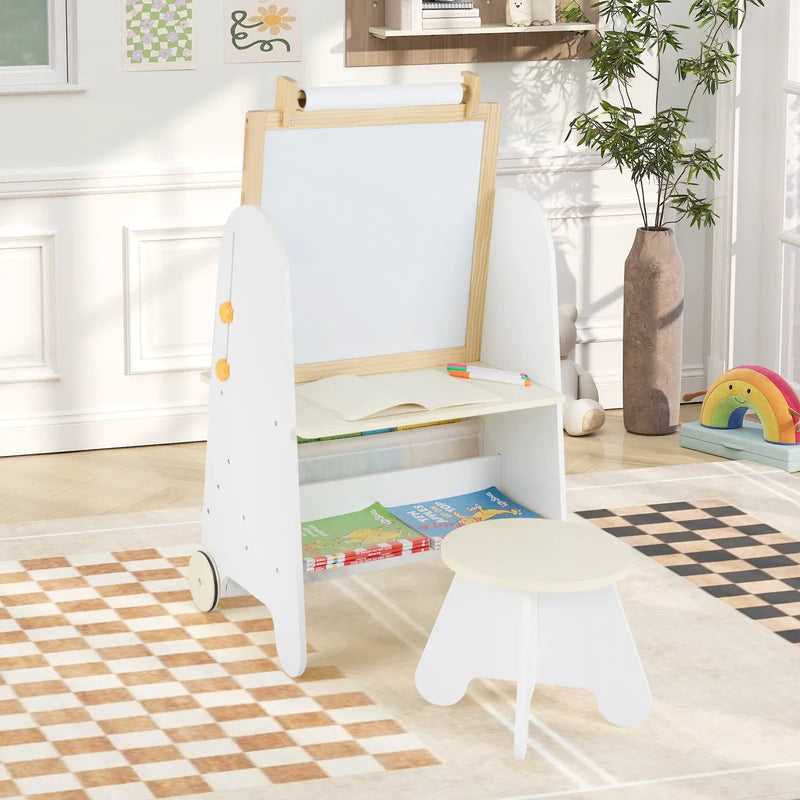 4-in-1 Toddler Activity Table Set with Magnetic Whiteboard and Chalk Board by DirectDeals