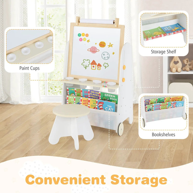 4-in-1 Toddler Activity Table Set with Magnetic Whiteboard and Chalk Board by DirectDeals