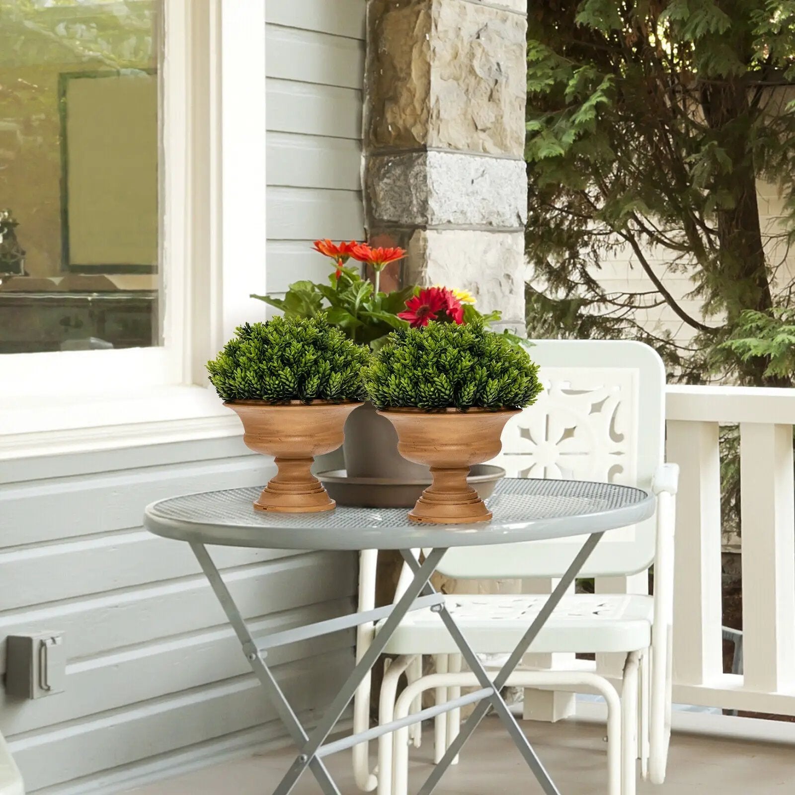 4 Pack Artificial Boxwood Topiary Trees by DirectDeals