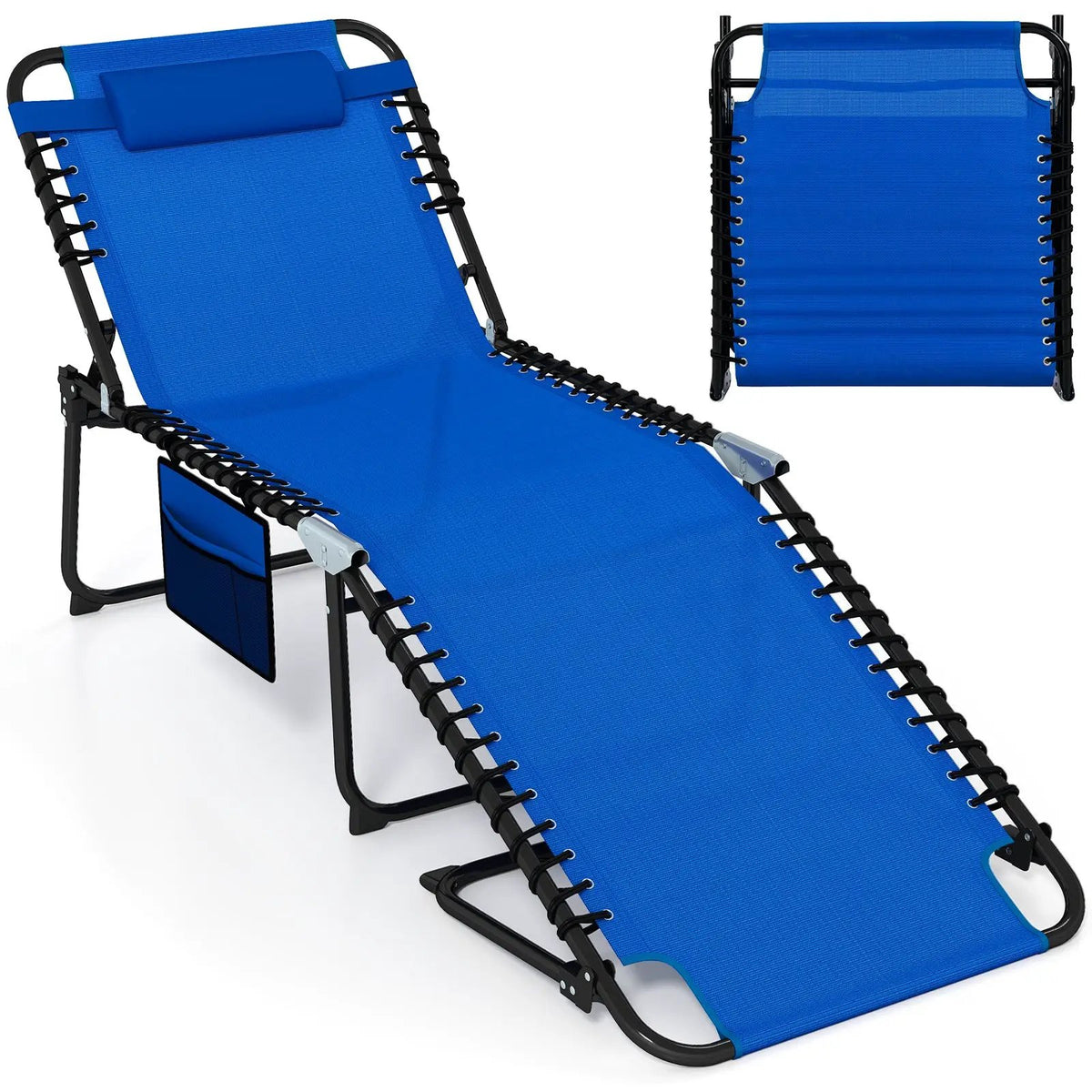 4 Position Folding Lounge Chaise with Adjustable Backrest and Footrest, photo 8 of 9