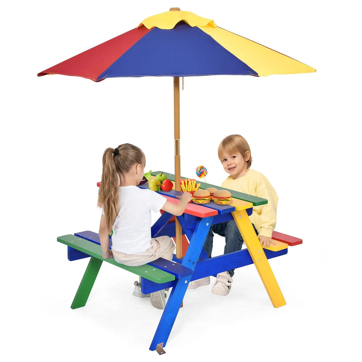 4 Seat Kids Picnic Table with Umbrella, photo 4 of 9